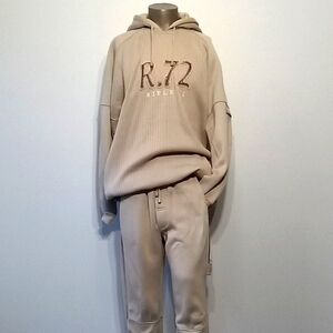 Rare Designer 2pc Beige R.72 Hoodie and Joggers Set by Riflessi